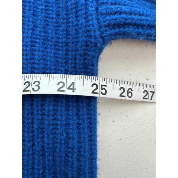 Everlane Women Half Zip Wool Sweater Size XL Blue High Neck Preppy Outdoors Fall - Picture 10 of 13